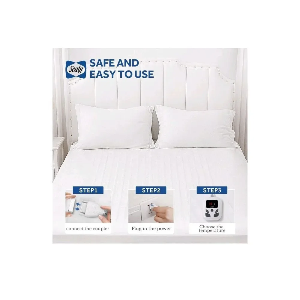 Sealy Heated Mattress Pad Full Size with 10 Heated Settings | Electric Mattre...